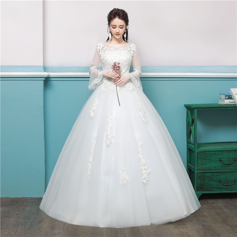 Wedding dress 2018 new pattern Off Shoulder European style court bride Show thin Long sleeve pregnant woman Winter weddingin the Women's clothing/Boutique , Wedding/Cheongsam/Formal dress , Wedding category - from Buy2taobao.com to provide professional Taobao agent buy service