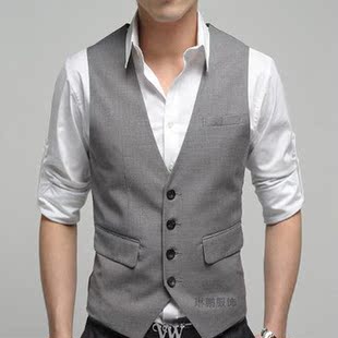  新品韩版男马甲 时尚修身西装马甲男士休闲西服马夹无袖背心男 潮