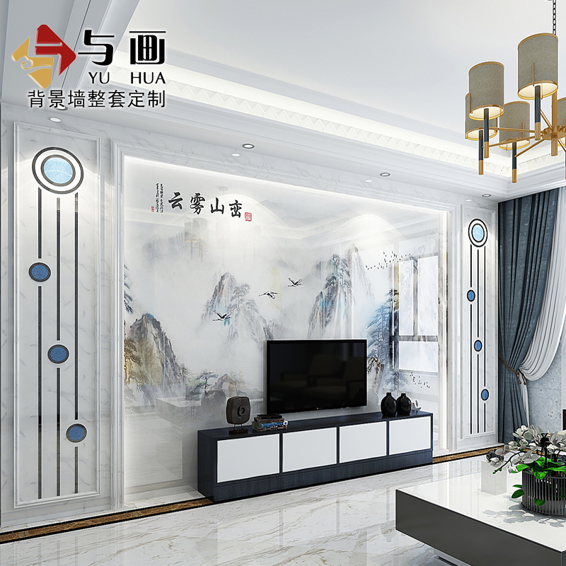 中式瓷砖背景墙仿大理石边框造型新中式微晶石电视客厅山水罗马柱|msdalam kategori keluarga memasang ibu, jubin seramik, jubin latar belakang - dari Buy2taobao.com untuk memberikan perkhidmatan ejen Taobao profesional membeli