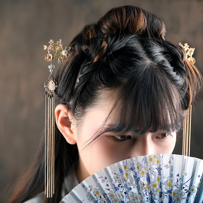 复古风发簪子宫廷风配饰古典步摇汉服饰品流苏发梳子仙气发钗头饰