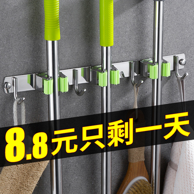 拖把挂钩挂架免打孔墙壁挂墙上卫生间扫把拖布夹神器强力固定卡扣