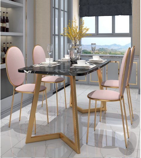 Light extravagance modern Simplicity combination Marble Metal dining table and chair Northern Europe Rectangular 46 Small apartment Tablein the Residential furniture , Tables , Dining table category - from Buy2taobao.com to provide professional Taobao agent buy service