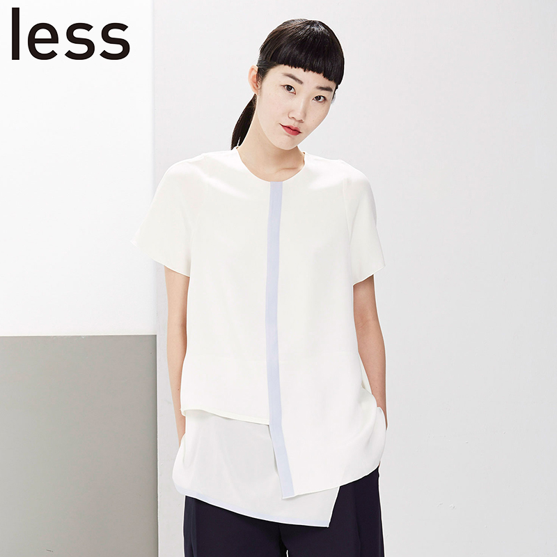 女装清仓LESS奥莱春夏撞色拼接不对称小A型短袖套头衬衫26315013|ruв категории Женская одежда, рубашка - от Buy2taobao.com для оказания профессиональной услуги покупки агента Taobao