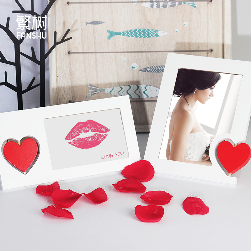 originality Wedding photos Photo frame Red Platform 67 Decoration Lip Audio network love ins Photo Framein the Home accessories , Frame/Frames category - from Buy2taobao.com to provide professional Taobao agent buy service