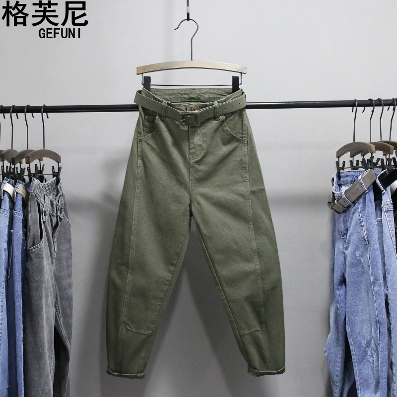 軍綠色休閑褲女春秋2019新款老爹蘿蔔褲韓版顯瘦網紅哈倫褲休閑褲在類目 女裝/女士精品, 褲子, 休閒褲中 - 來自Buy2taobao.com提供專業的淘寶代購服務