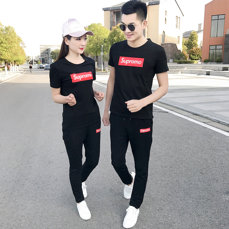 Fast Sensation Same item Short sleeved T-shirt suit Korean Edition summer 2018 new pattern lovers leisure time motion Two piece setin the Men's clothing, Set , Leisure sports suit category - from Buy2taobao.com to provide professional Taobao agent buy service