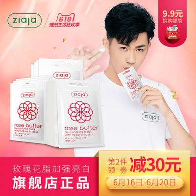 波兰ZIAJA玫瑰面膜玻尿酸深层补水保湿嫩白提亮肤色涂抹式正品女