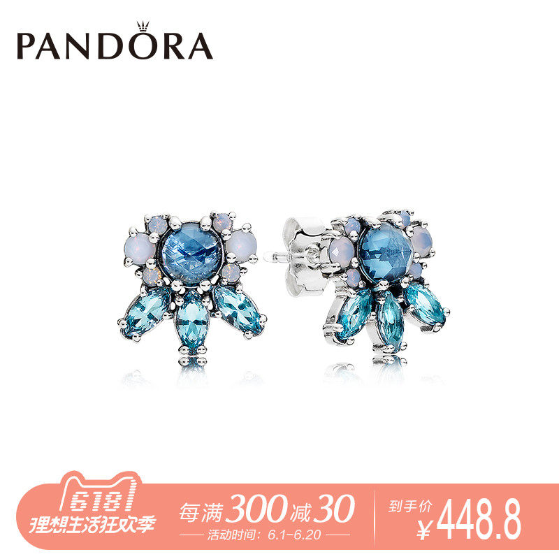 PANDORA潘多拉 凝霜掠影925银耳钉 290731NMBMX