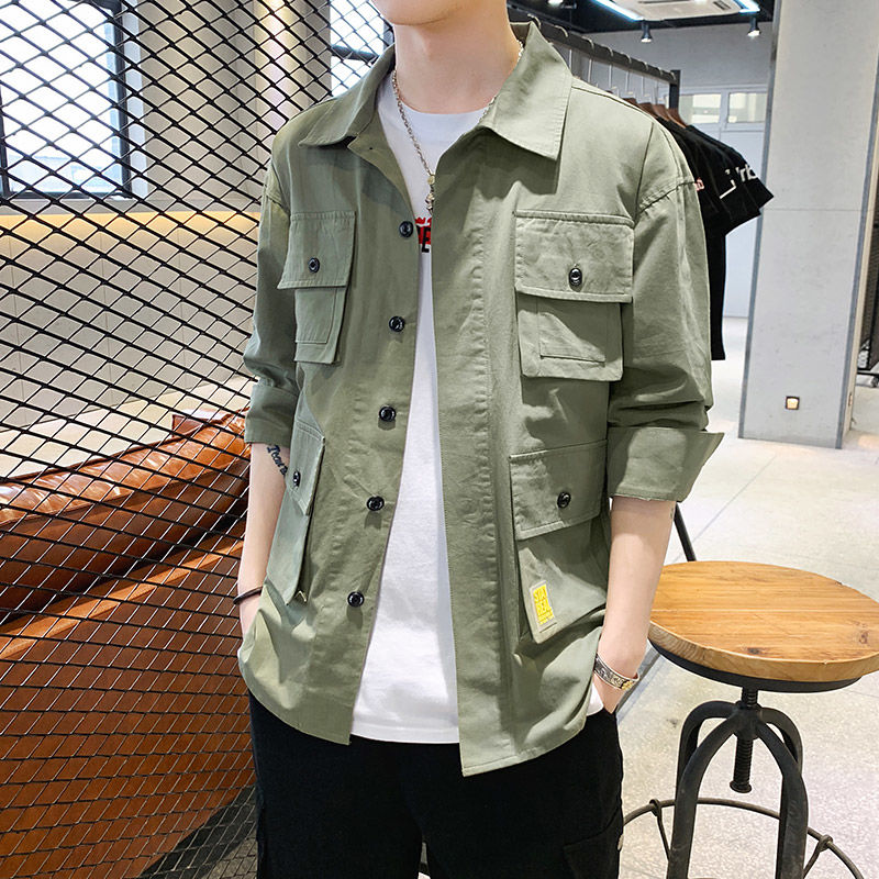 春季潮流衣服男学生连帽韩版休闲男青年修身夹克男士休闲工装外套|msdalam kategori sukan/pakaian kasual, jaket sukan/kot - dari Buy2taobao.com untuk memberikan perkhidmatan ejen Taobao profesional membeli