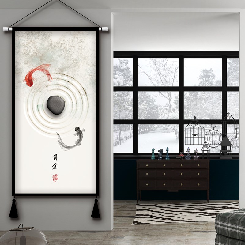 中式装饰挂毯走廊画棉麻客厅玄关壁毯布艺挂画沙发背景风水挂布大在类目 居家布艺, 挂毯/壁毯中 - 来自Buy2taobao.com提供专业的淘宝代购服务