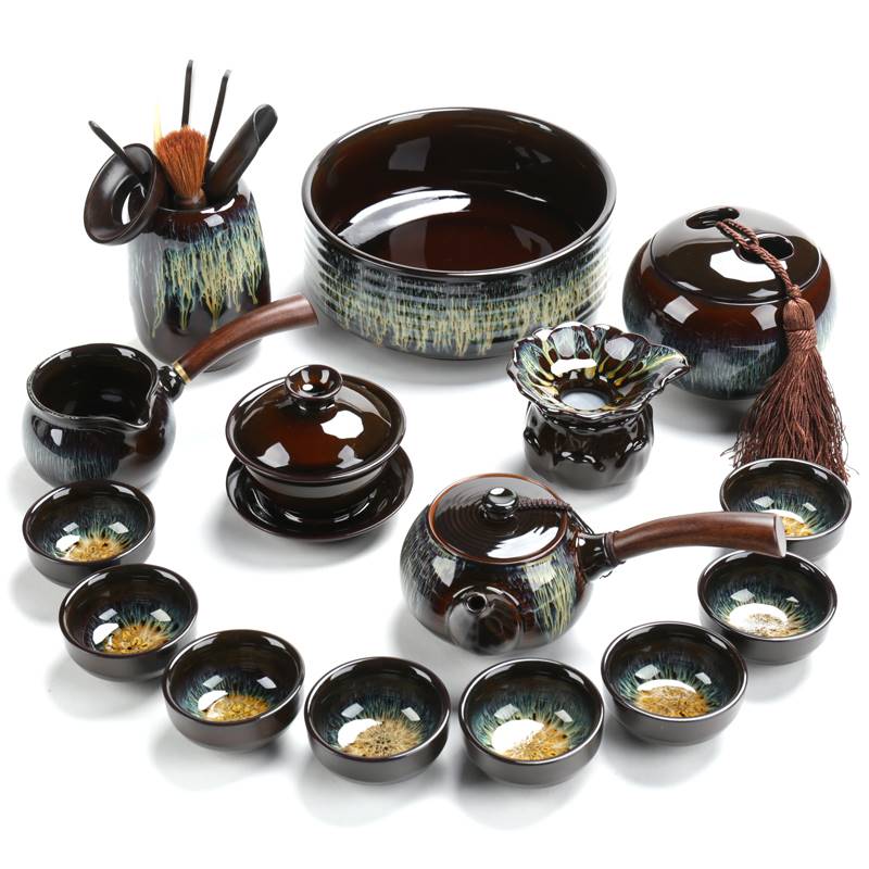 聚晟鈞窯建盞窯變天目釉哥窯玲珑陶瓷功夫茶具茶壺茶杯海家用套裝在類目 餐飲具, 茶具, 功夫茶具中 - 來自Buy2taobao.com提供專業的淘寶代購服務