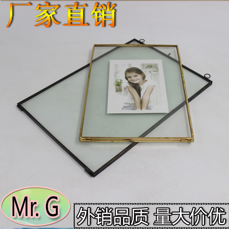 创意几何铜边玻璃相框摆台挂墙吊件相架画夹植物标本夹婚纱相框|ruв категории Домашний быт, рамка/рамка - от Buy2taobao.com для оказания профессиональной услуги покупки агента Taobao