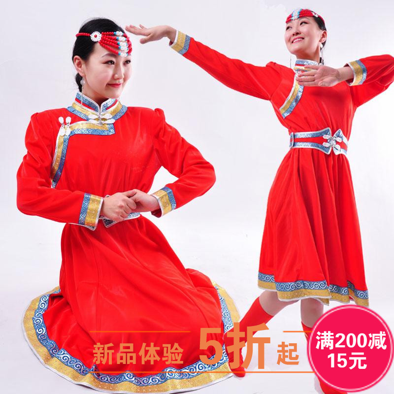 蒙古袍女款新款长裙内蒙成人舞蹈现代蒙古舞演出服装大裙摆工作服在类目 女装/女士精品, 唐装/民族服装/舞台服装, 民族服装/舞台装中 - 来自Buy2taobao.com提供专业的淘宝代购服务