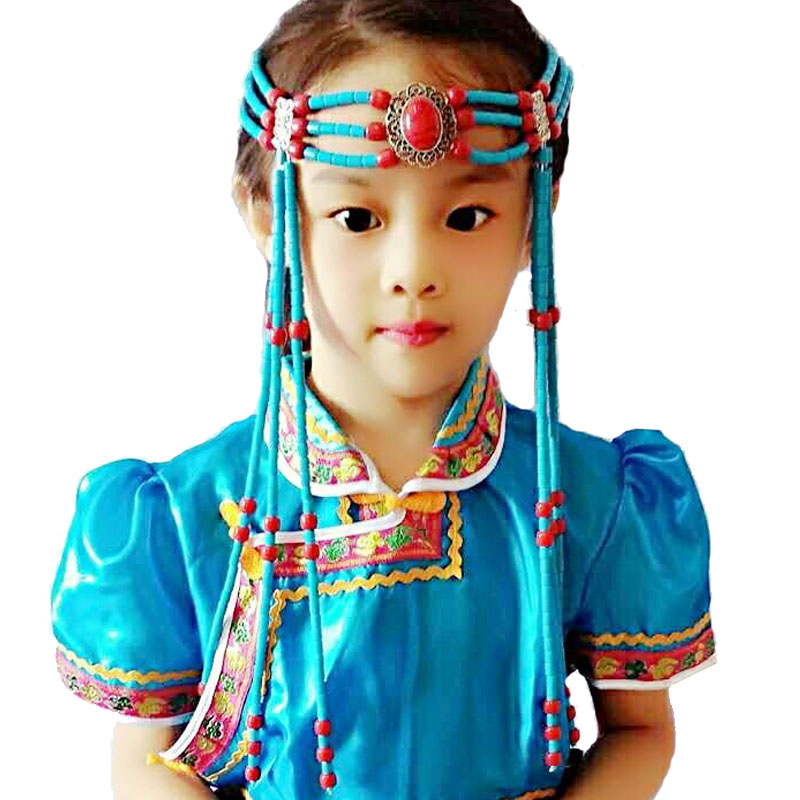 Mongolian dance Headdress String beads show Mongolia Headdress Nation Beading Ethnic style new pattern blue stagein the Arts and crafts , Minority handicrafts , Mongolian features , Mongolian accessories category - from Buy2taobao.com to provide professional Taobao agent buy service