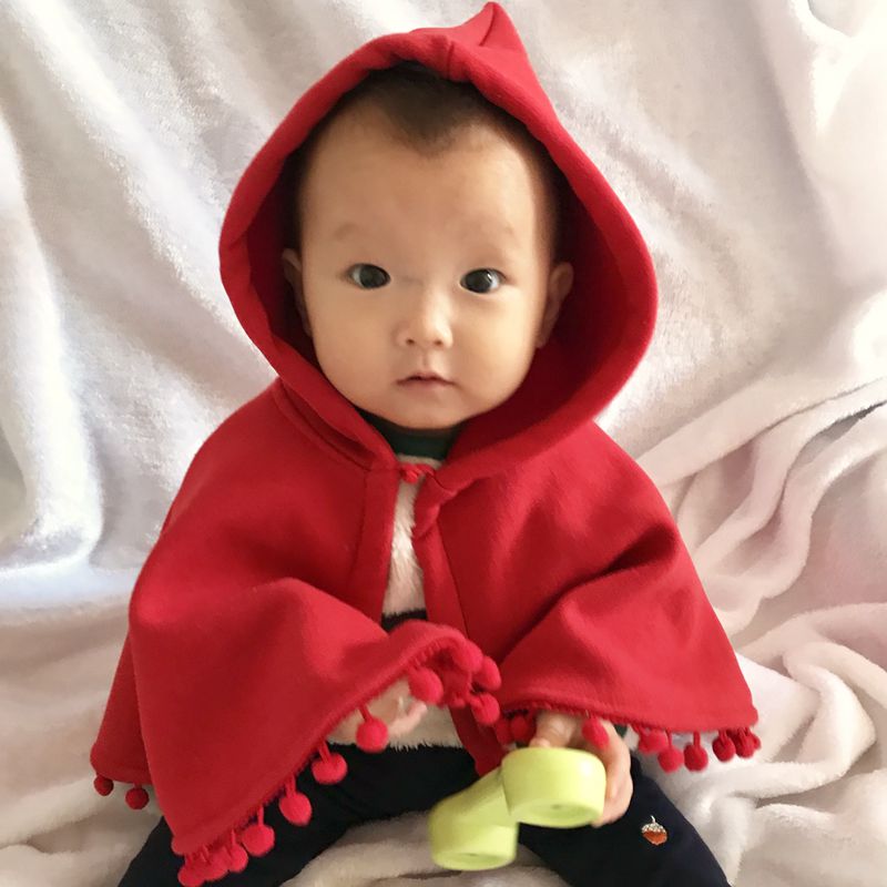 婴儿披风春秋新款6-12个月新生儿上衣女宝宝红色披肩外穿薄绒斗篷在类目 童装/婴儿装/亲子装, 披风/斗篷中 - 来自Buy2taobao.com提供专业的淘宝代购服务