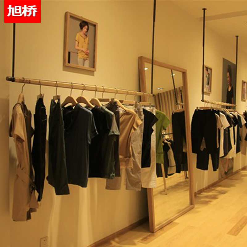 旭桥吊架服装店展示架上墙悬挂式铁艺简约复古侧挂吊顶挂衣架包邮在类目 商业/办公家具, 服装店家具, 服装展示架中 - 来自Buy2taobao.com提供专业的淘宝代购服务