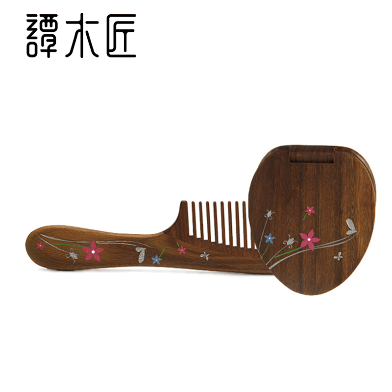 谭木匠 礼盒香缕 天然木梳子木镜子套装 生日礼物 绿檀木梳子|ruв категории семья/личные чистящие средства, потребительских уборка посуды, гребень/портативный зеркало, гребень/макияж гребень/массаж гребень - от Buy2taobao.com для оказания профессиональной услуги покупки агента Taobao