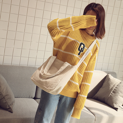 帆布包女原宿ulzzang单肩斜挎包港风日系文艺简约森系学生布包潮