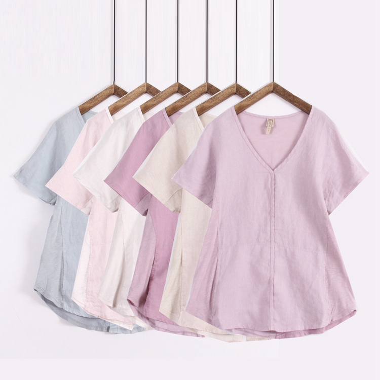 尺码偏大!欧美订单女士棉麻短袖T恤|msdalam kategori Butik wanita / wanita, baju-T - dari Buy2taobao.com untuk memberikan perkhidmatan ejen Taobao profesional membeli