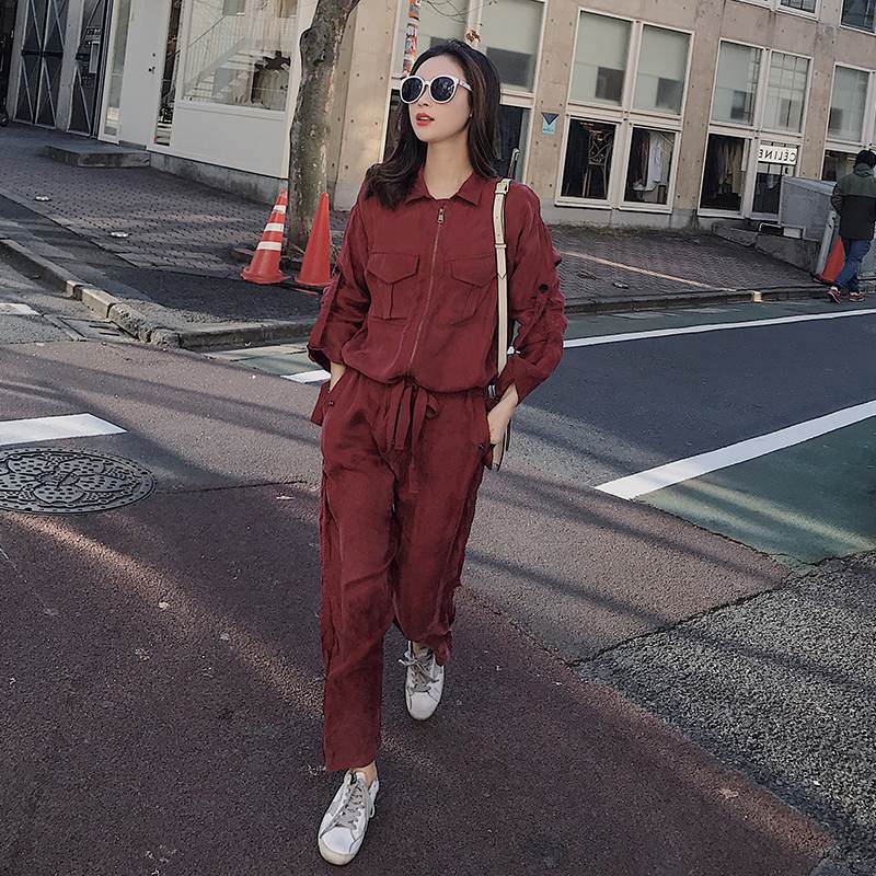 香港潮牌工裝長袖連體褲女2019春裝新款韓版休閑高腰顯瘦在類目 女裝/女士精品, 褲子, 休閒褲中 - 來自Buy2taobao.com提供專業的淘寶代購服務