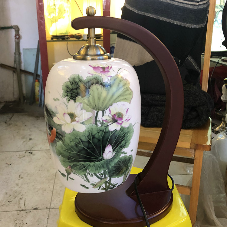 preferential Jingdezhen Ceramic lamps and lanterns Table lamp Bedside lamp Bedroom lights Study lamp Lotus Figure bulbin the Festive supplies/Gift , Decorative lights category - from Buy2taobao.com to provide professional Taobao agent buy service