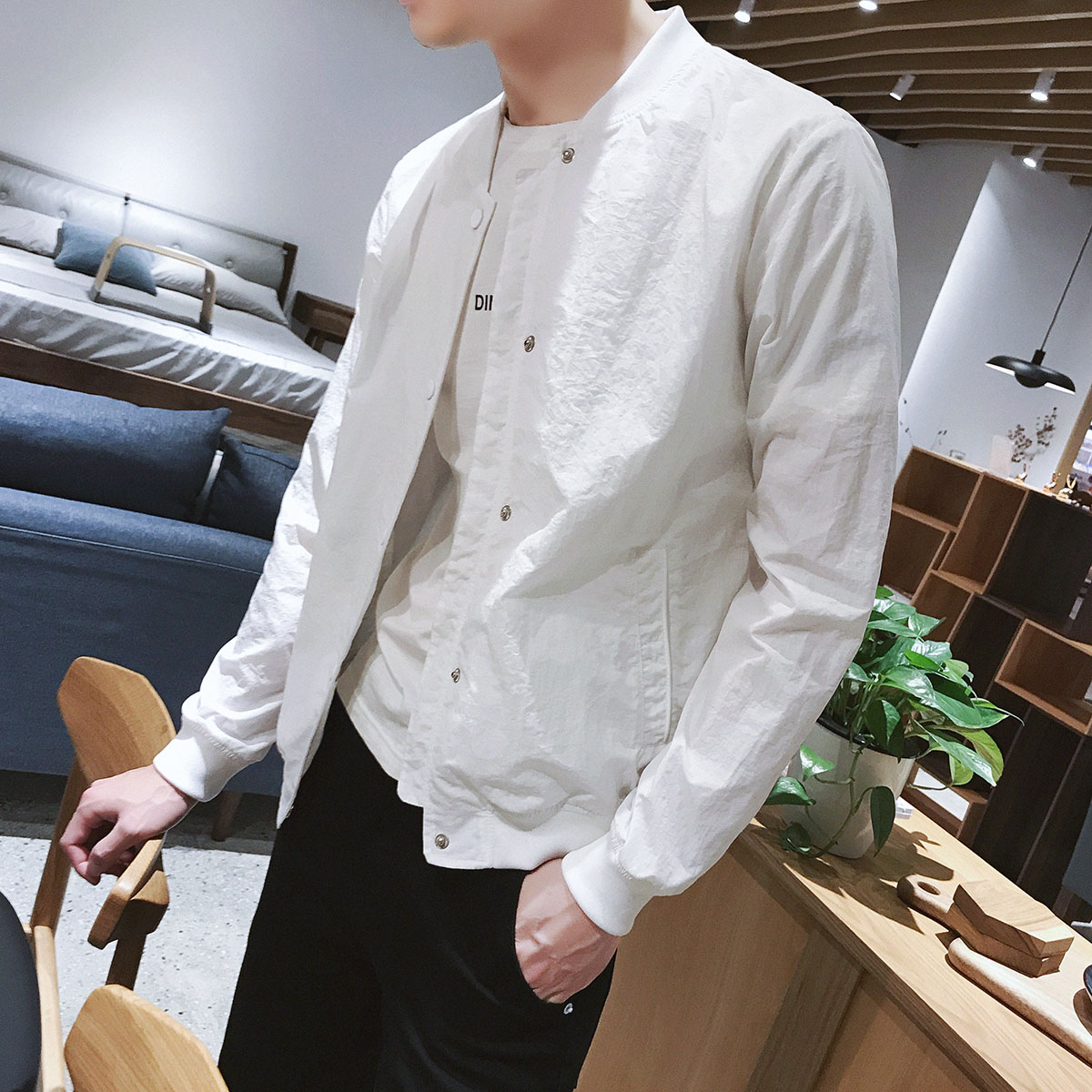 外套男春季白色精神小伙潮流春秋夹克防晒衣春夏薄款夏季棒球服潮|ruв категории Мужская одежда, пиджак - от Buy2taobao.com для оказания профессиональной услуги покупки агента Taobao