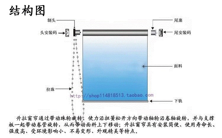 手拉滚动卷帘办公室遮光隔热拉绳珠链轴转式升降上下窗帘|msdalam kategori rumah Fabrik, Langsir dan aksesori langsir, aksesori aksesori, tirai kain Aksesori - dari Buy2taobao.com untuk memberikan perkhidmatan ejen Taobao profesional membeli
