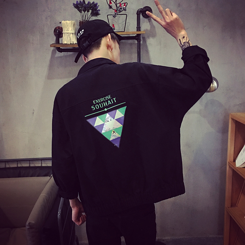 春秋装日系印花牛仔夹克男士加肥加大码学生上衣服宽松外套潮男装在类目 男装, 夹克中 - 来自Buy2taobao.com提供专业的淘宝代购服务