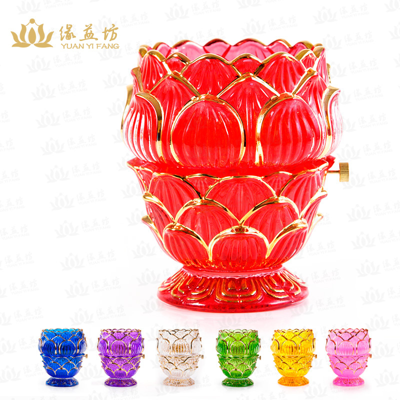 Long light Lamp oil lamp burning in front of the statue of Buddha Lotus crystal Butter lamp Buddhist supplies Large giltin the Festive supplies/Gift , Candle category - from Buy2taobao.com to provide professional Taobao agent buy service