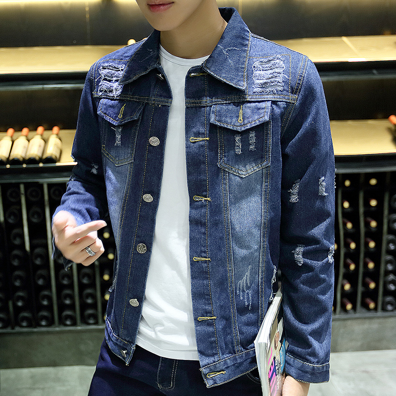 春季新款男士牛仔夾克外套韓版潮流修身衣服青少年學生修身夾克衫在類目 男裝, 夾克中 - 來自Buy2taobao.com提供專業的淘寶代購服務