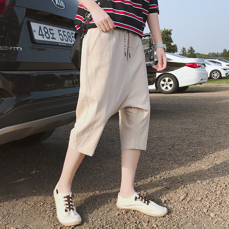 夏季亚麻七分裤中国风休闲中短裤大码宽松哈伦裤时尚潮流男裤子薄在类目 男装, 休闲裤中 - 来自Buy2taobao.com提供专业的淘宝代购服务