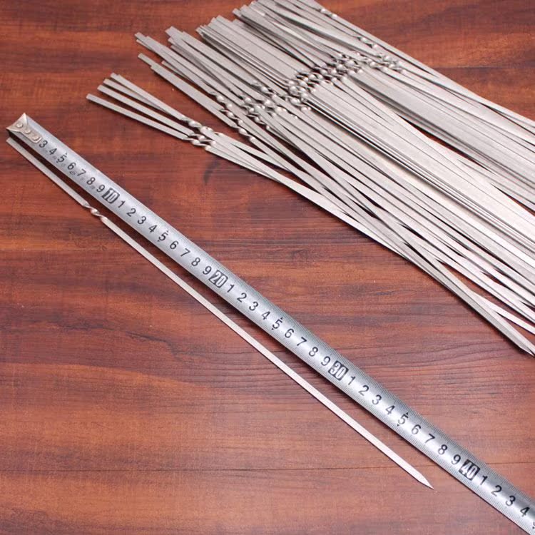 加长烧烤扁签无磁签子不锈钢加宽加厚39cm烤鸡翅羊肉串铁不锈钢|ruв категории открытый/альпинизм/в поход/Поездки товаров, плита/посуда/мангалы товаров, барбекю аксессуары, барбекю игла - от Buy2taobao.com для оказания профессиональной услуги покупки агента Taobao