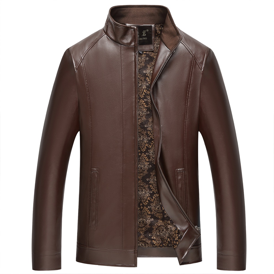 Large men's wear Autumn and winter man middle age leather jacket Plush Thick section Middle-aged and elderly people Dad installed leather clothing winter coatin the Men's clothing, Leather clothing category - from Buy2taobao.com to provide professional Taobao agent buy service