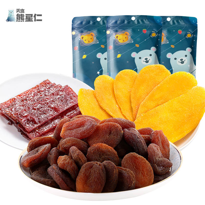 熊星仁肉脯礼包休闲零食组合猪肉脯杏脯芒果干办公室休闲零食|msdalam kategori makanan ringan/Nuts/Specialty, daging lembu tersentak-sentak/daging babi dipelihara/Lo Snek, daging babi - dari Buy2taobao.com untuk memberikan perkhidmatan ejen Taobao profesional membeli