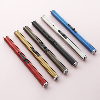 香薰蜡烛点火枪电子充电点火器家用天然气加长金属打火机棒可充气