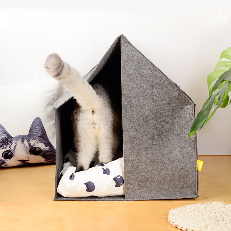 MIAOHO猫咪小型狗房子毛毡猫窝柔软舒适美观大方宠物屋简洁设计在类目 宠物/宠物食品及用品, 猫/狗日用品, 窝/屋/帐篷中 - 来自Buy2taobao.com提供专业的淘宝代购服务