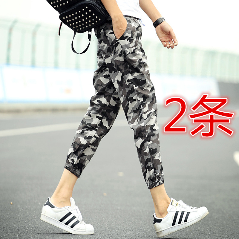男士迷彩工装裤子韩版潮流宽松百搭束脚九分裤夏季薄款潮牌休闲裤|ruв категории Мужская одежда, брюки - от Buy2taobao.com для оказания профессиональной услуги покупки агента Taobao