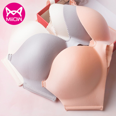 猫人内衣女无钢圈文胸小胸聚拢上托收副乳光面少女运动透气胸罩新