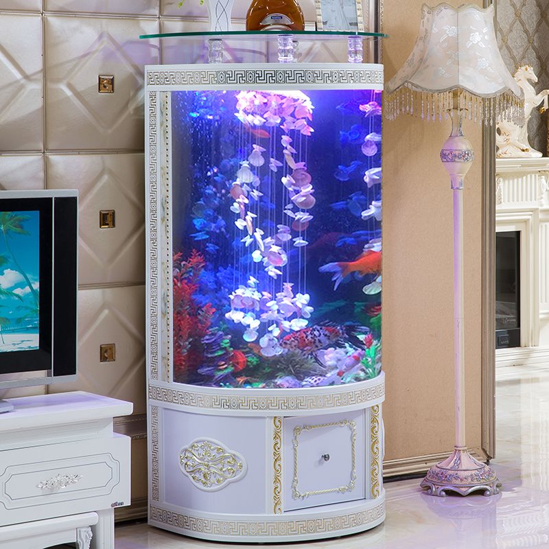 欧式半圆形鱼缸客厅中大型玻璃靠墙创意生态免换水家用落地水族箱|ruв категории животное/Животное питание и принадлежностей, аквариум мира, аквариум аквариум оборудования и т.д., аквариум/аквариум - от Buy2taobao.com для оказания профессиональной услуги покупки агента Taobao
