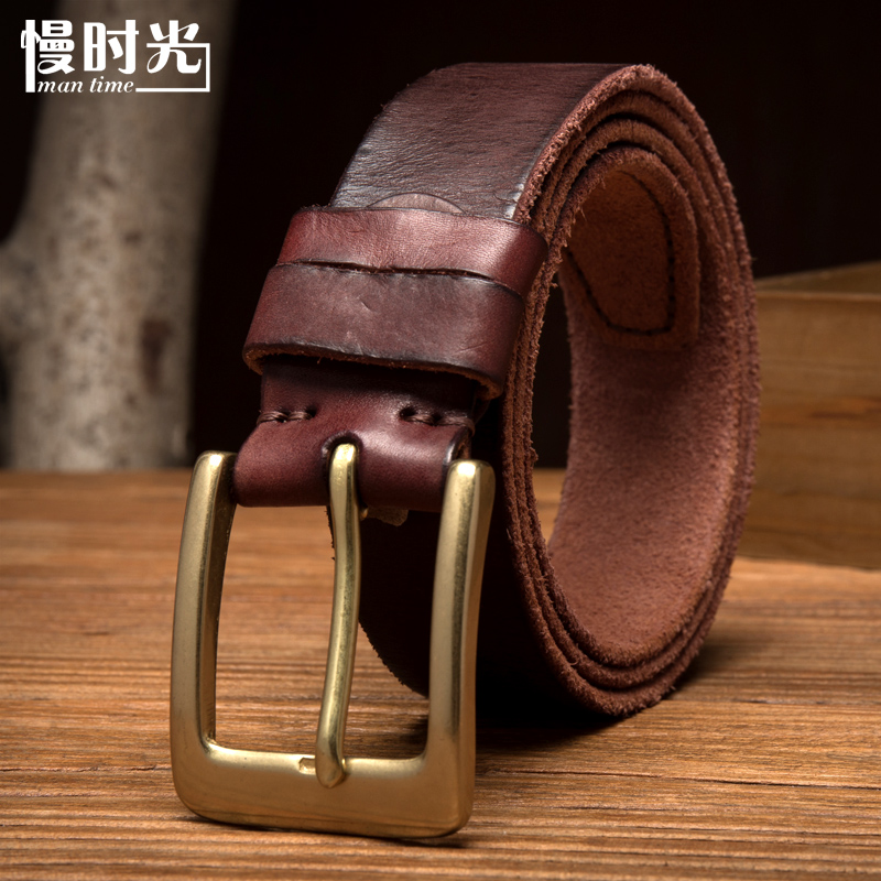 Slow time Retro man Buckle Belt leisure time genuine leather Pin buckle Belt cowboy The first layer cowhide beltin the Accessories/Leather belt/Hat/Muffler , Belt/Leather belt/Yaolian category - from Buy2taobao.com to provide professional Taobao agent buy service