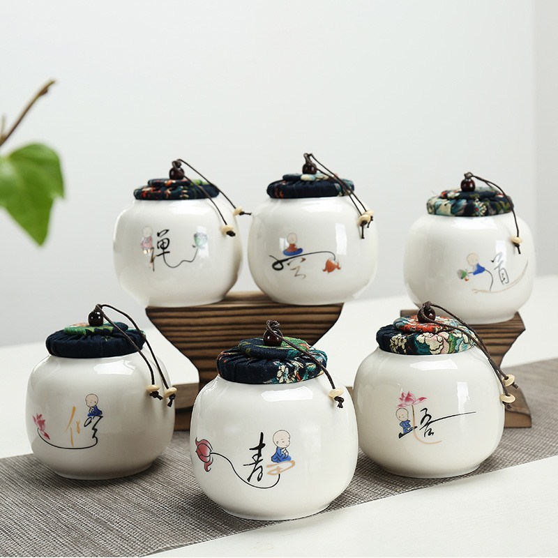 防潮存储罐茶叶罐陶瓷密封罐小号便携大料好看普洱茶调味品复古|ruв категории посуда, чайный сервиз, чайница - от Buy2taobao.com для оказания профессиональной услуги покупки агента Taobao