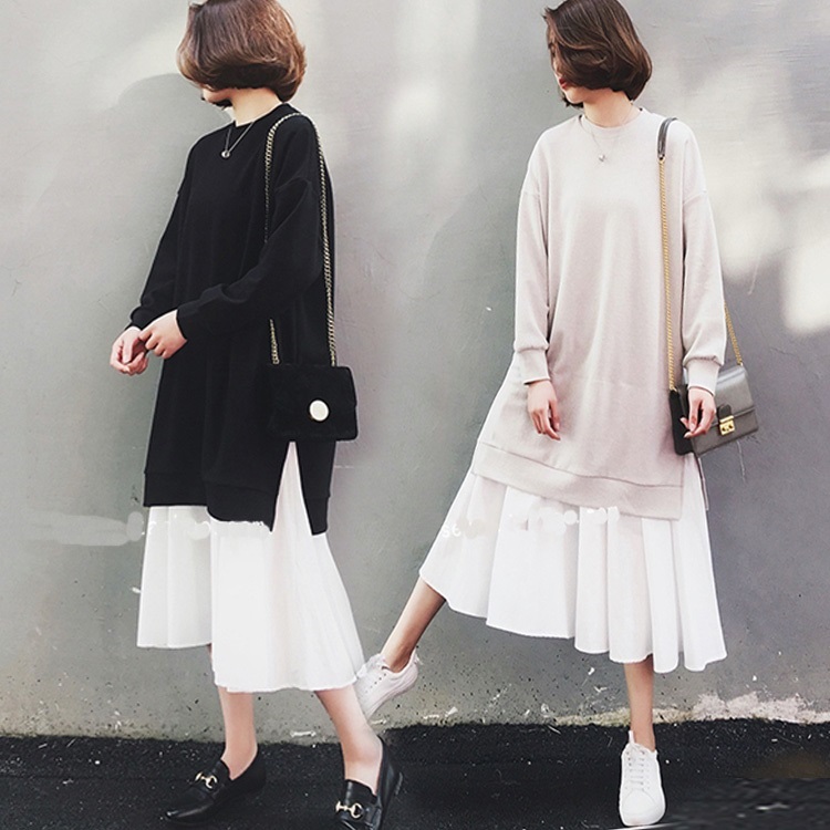 新品新款加肥加大码女装秋装胖mm宽松遮肚假两件卫衣连衣裙202019|ruв категории Женская одежда, женской одежды - от Buy2taobao.com для оказания профессиональной услуги покупки агента Taobao