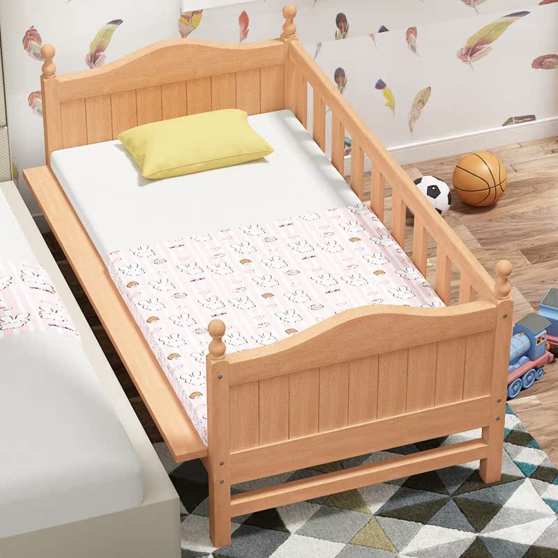 solid wood Children bed guardrail Baby bed Mosaic Big bed boy girl Little bed Widening bed Beech Mosaic Bedsidein the Residential furniture , Beds , Children's beds category - from Buy2taobao.com to provide professional Taobao agent buy service