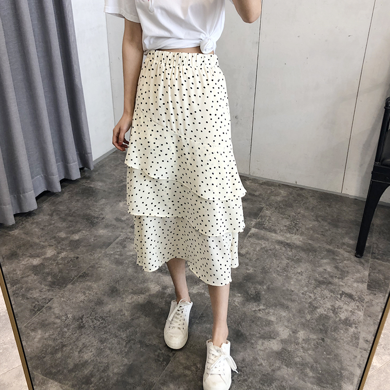 EDZVQ056温柔气质~2019夏新品小可爱波点蛋糕裙A字高腰宽松半身裙|ruв категории Женская одежда, юбка - от Buy2taobao.com для оказания профессиональной услуги покупки агента Taobao