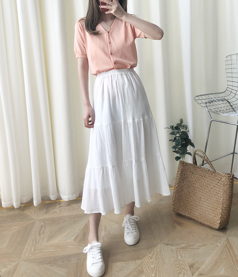 EEWVQ071日系文艺小清新 2019夏新品 褶皱高腰长裙半身裙|ruв категории Женская одежда, юбка - от Buy2taobao.com для оказания профессиональной услуги покупки агента Taobao