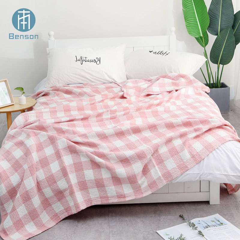 Imported Japanese pure cotton Countryside lattice Double three layers Gauze Towel student lovers Four seasons Blanketin the Bedclothes , Leisure blanket/Woolen blanket/Carpet category - from Buy2taobao.com to provide professional Taobao agent buy service