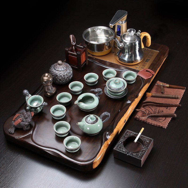 茶具套装整套紫砂功夫茶杯黑檀实木茶盘茶台全自动四合一家用简约|ruв категории посуда, чайный сервиз, чайный поднос - от Buy2taobao.com для оказания профессиональной услуги покупки агента Taobao
