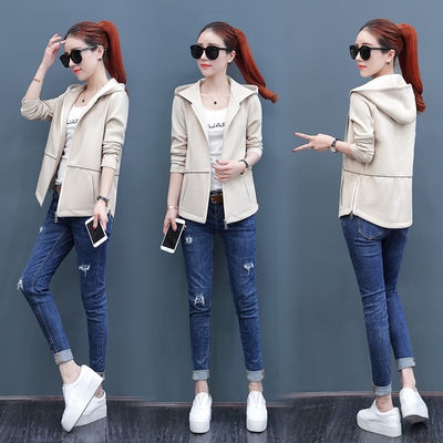 短外套女2018春秋装新款时尚宽松显瘦连帽上衣韩版百搭秋款棒球服