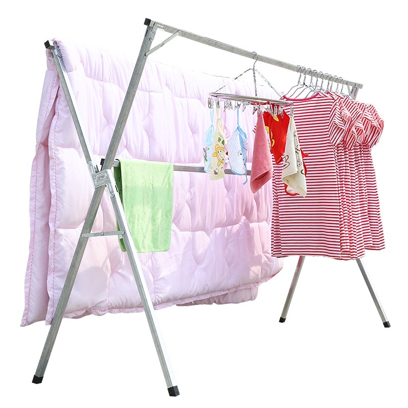 to ground Clothes hanger fold indoor Double pole Stainless steel fold balcony quilt Clothes rackin the Decoration main material , Racks/Rods , Lift racks category - from Buy2taobao.com to provide professional Taobao agent buy service