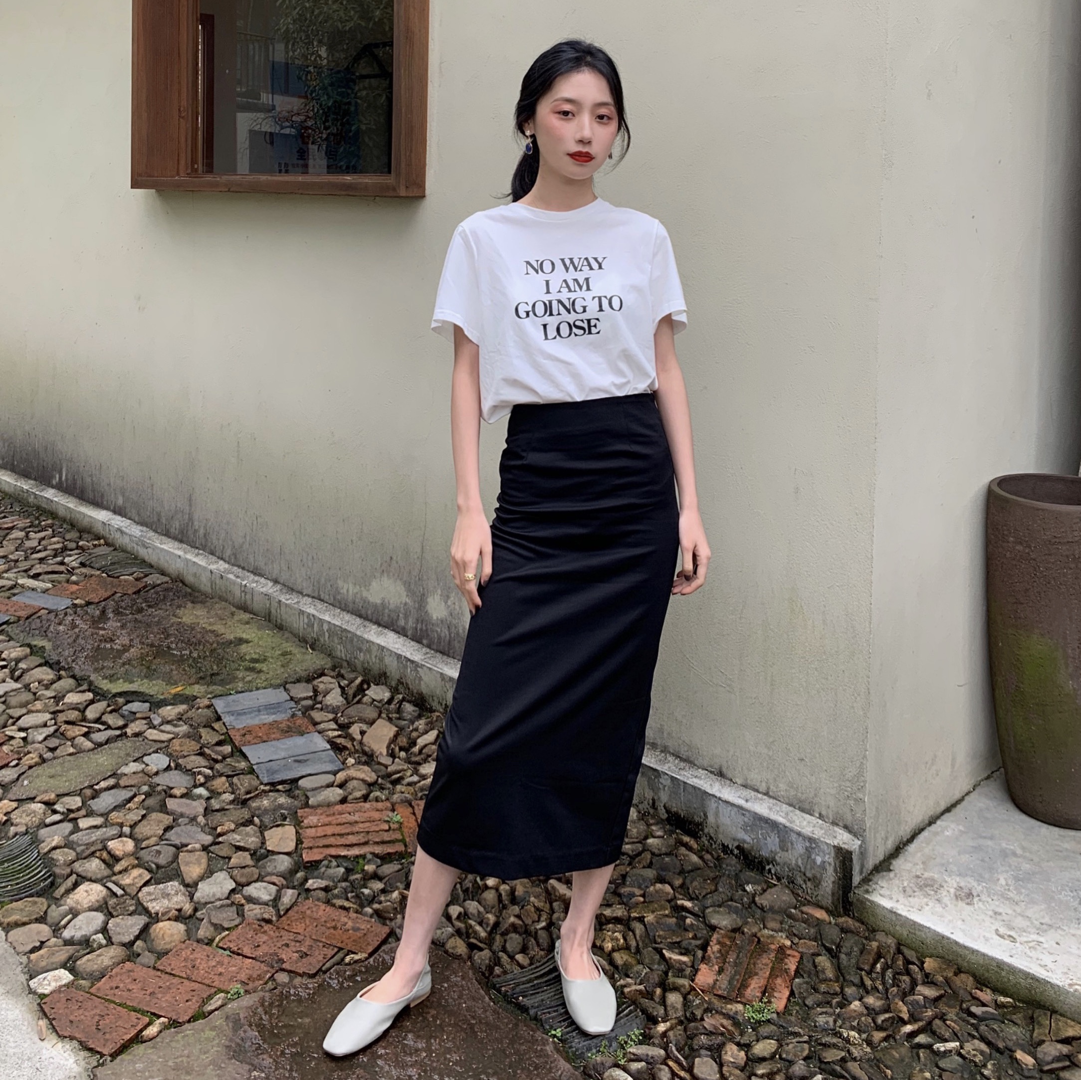 2019夏季新款直筒彈力鉛筆裙女中長款拉鏈裙複古包臀裙高腰半身裙在類目 女裝/女士精品, 半身裙中 - 來自Buy2taobao.com提供專業的淘寶代購服務